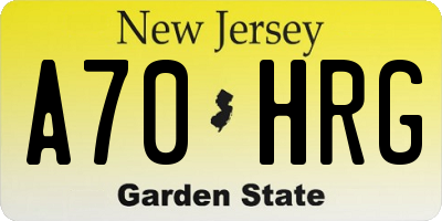 NJ license plate A70HRG