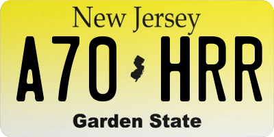 NJ license plate A70HRR