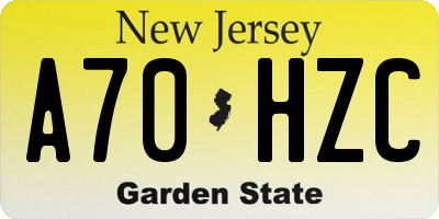 NJ license plate A70HZC