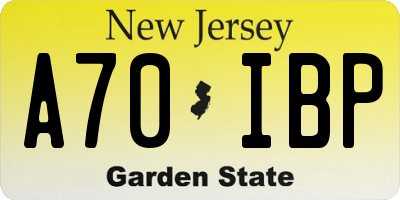 NJ license plate A70IBP