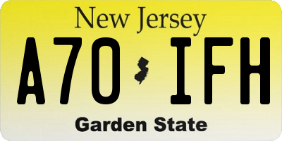 NJ license plate A70IFH