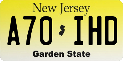 NJ license plate A70IHD