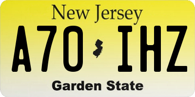 NJ license plate A70IHZ