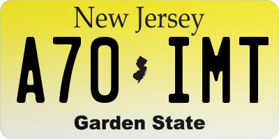 NJ license plate A70IMT