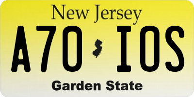 NJ license plate A70IOS