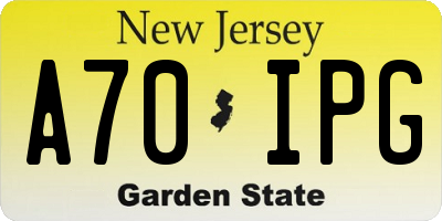 NJ license plate A70IPG