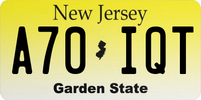 NJ license plate A70IQT