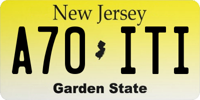 NJ license plate A70ITI