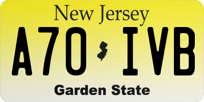 NJ license plate A70IVB