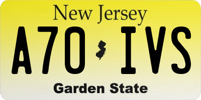 NJ license plate A70IVS