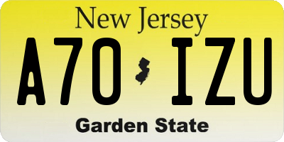 NJ license plate A70IZU