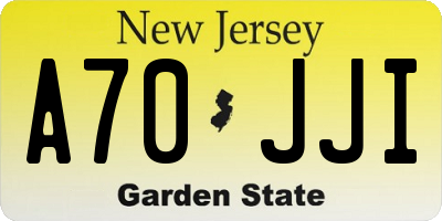 NJ license plate A70JJI