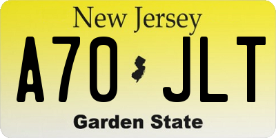 NJ license plate A70JLT