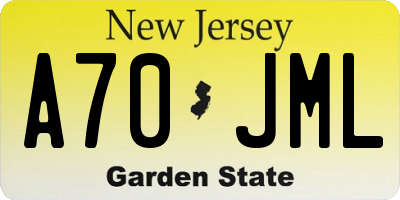 NJ license plate A70JML