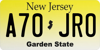 NJ license plate A70JRO