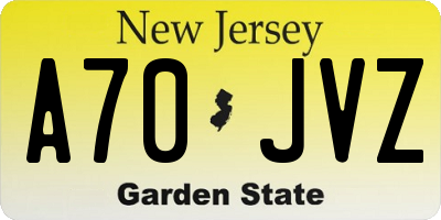 NJ license plate A70JVZ