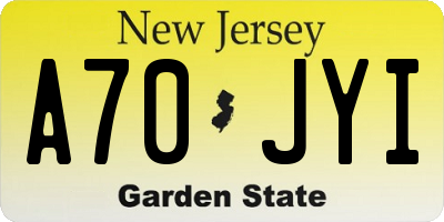 NJ license plate A70JYI