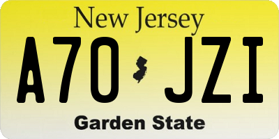 NJ license plate A70JZI