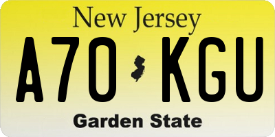 NJ license plate A70KGU