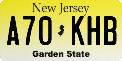 NJ license plate A70KHB