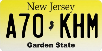 NJ license plate A70KHM