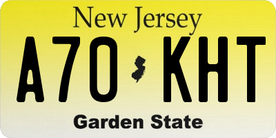 NJ license plate A70KHT