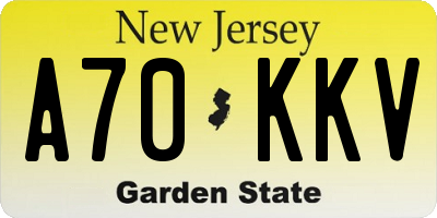 NJ license plate A70KKV