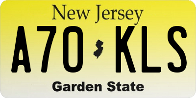 NJ license plate A70KLS