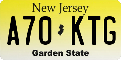 NJ license plate A70KTG