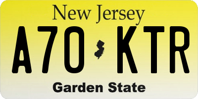 NJ license plate A70KTR