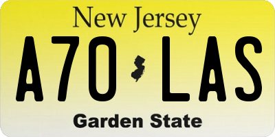 NJ license plate A70LAS