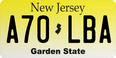 NJ license plate A70LBA