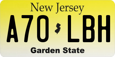 NJ license plate A70LBH