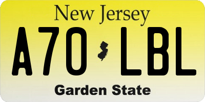NJ license plate A70LBL