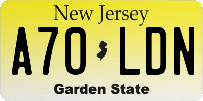 NJ license plate A70LDN