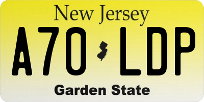 NJ license plate A70LDP