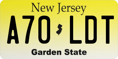 NJ license plate A70LDT