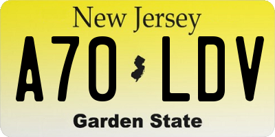 NJ license plate A70LDV