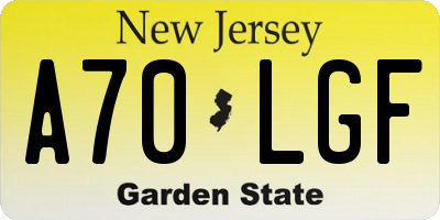 NJ license plate A70LGF
