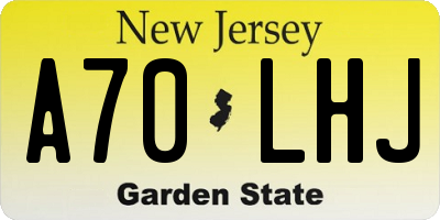 NJ license plate A70LHJ