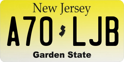 NJ license plate A70LJB