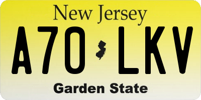 NJ license plate A70LKV