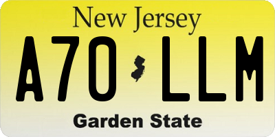 NJ license plate A70LLM