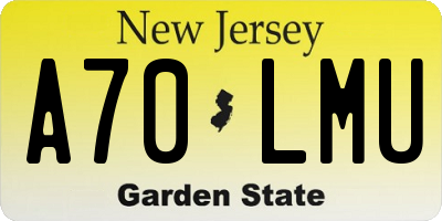 NJ license plate A70LMU