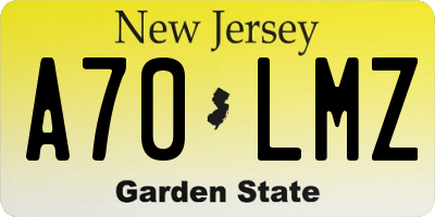 NJ license plate A70LMZ