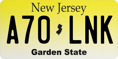 NJ license plate A70LNK