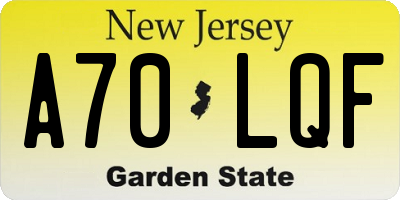 NJ license plate A70LQF