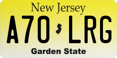 NJ license plate A70LRG