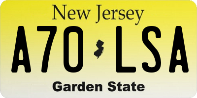 NJ license plate A70LSA