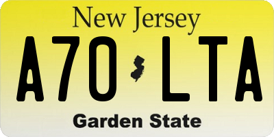 NJ license plate A70LTA